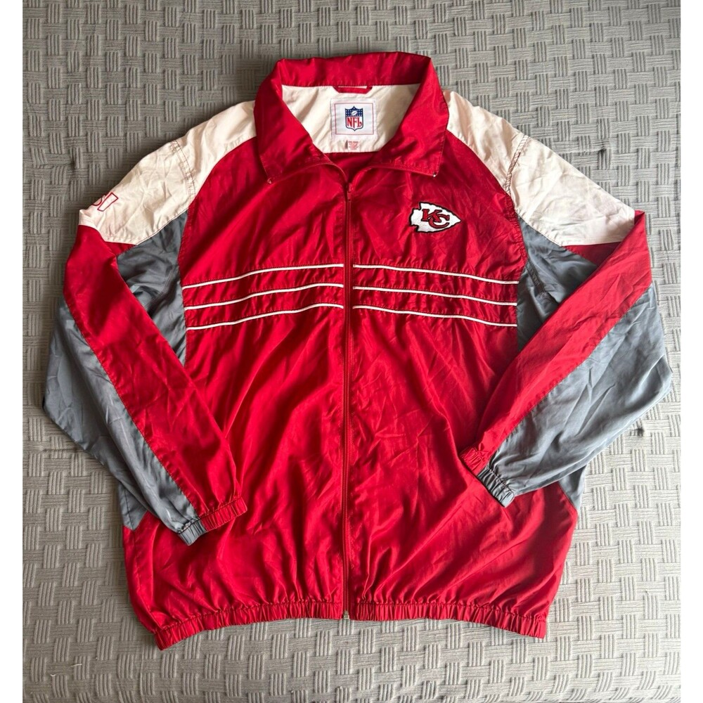 Vintage KC Chiefs Windbreaker Jacket Mens 2XL Sports Illustrated Promo Full Zip